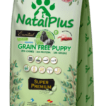 Saco de alimento para cachorros NatalPlus Grain Free Puppy, comida natural hipoalergénica sin cereales